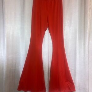 Women’s Flared Bottoms Orange Workout Athletic Small